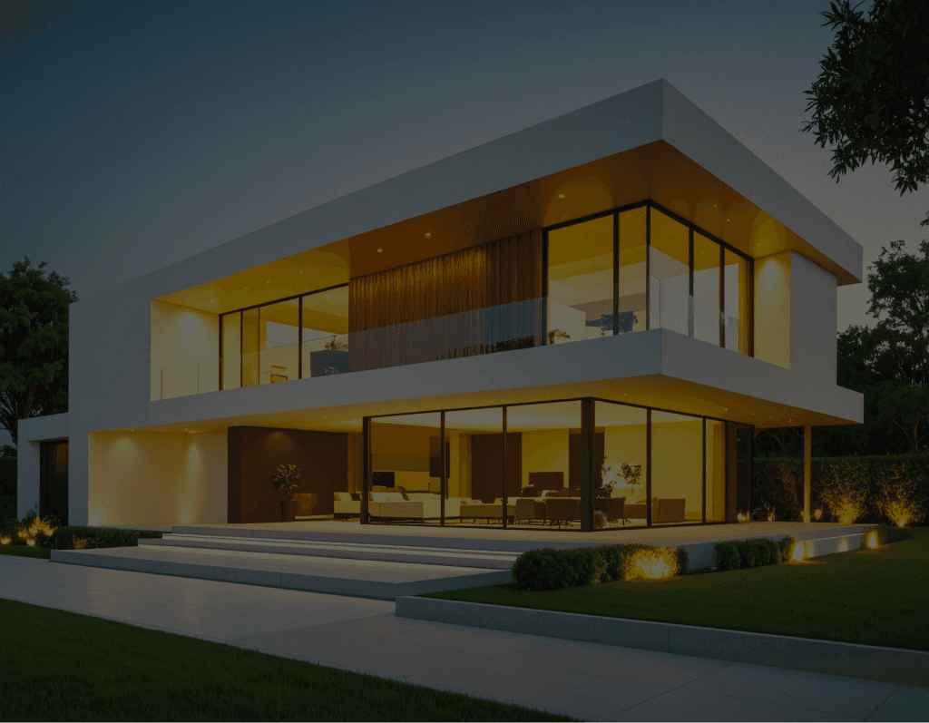 Rumah modern dikelilingi taman hijau